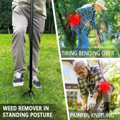 Foot-Operated Weeder Outdoor Stand Up Weed Puller Claw Weeder Root Remover Tool Weed Puller Replacement Heavy Duty for Yard Garden 4 Claws Steel Head Artifact Uprooting Without Handle