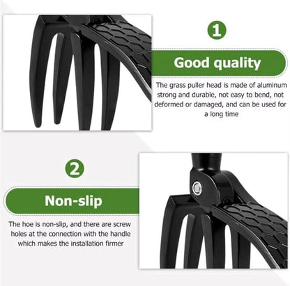 Foot-Operated Weeder Outdoor Stand Up Weed Puller Claw Weeder Root Remover Tool Weed Puller Replacement Heavy Duty for Yard Garden 4 Claws Steel Head Artifact Uprooting Without Handle