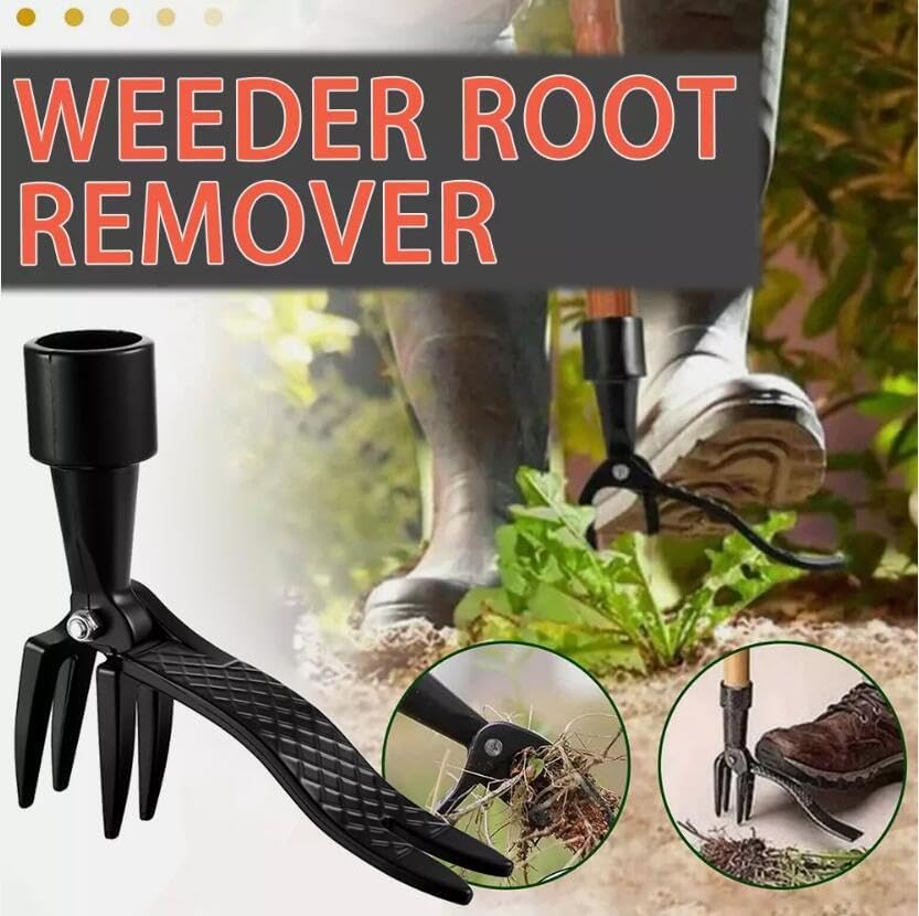 Foot-Operated Weeder Outdoor Stand Up Weed Puller Claw Weeder Root Remover Tool Weed Puller Replacement Heavy Duty for Yard Garden 4 Claws Steel Head Artifact Uprooting Without Handle