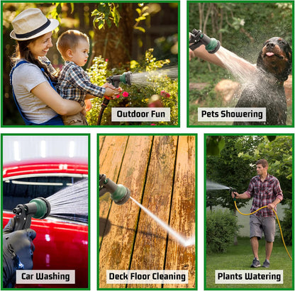 Garden Hose Nozzle Sprayer - 7 Adjustable Watering Patterns Nozzle for Water Hose, Non-Slip Garden Spray Nozzle Hose Attachment for Car Washing, Watering Plants, Pets Showering,Lawns Cleaning