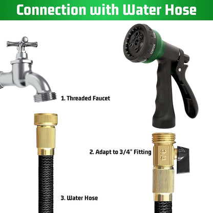 Garden Hose Nozzle Sprayer - 7 Adjustable Watering Patterns Nozzle for Water Hose, Non-Slip Garden Spray Nozzle Hose Attachment for Car Washing, Watering Plants, Pets Showering,Lawns Cleaning