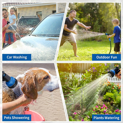 Garden Hose Nozzle Sprayer - 7 Adjustable Watering Patterns Nozzle for Water Hose, Non-Slip Garden Spray Nozzle Hose Attachment for Car Washing, Watering Plants, Pets Showering,Lawns Cleaning