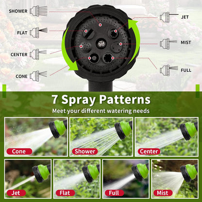 Garden Hose Nozzle Sprayer - 7 Adjustable Watering Patterns Nozzle for Water Hose, Non-Slip Garden Spray Nozzle Hose Attachment for Car Washing, Watering Plants, Pets Showering,Lawns Cleaning