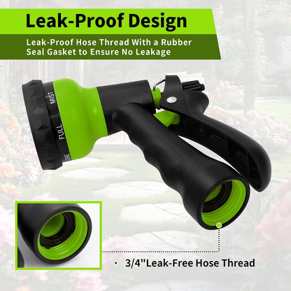 Garden Hose Nozzle Sprayer - 7 Adjustable Watering Patterns Nozzle for Water Hose, Non-Slip Garden Spray Nozzle Hose Attachment for Car Washing, Watering Plants, Pets Showering,Lawns Cleaning