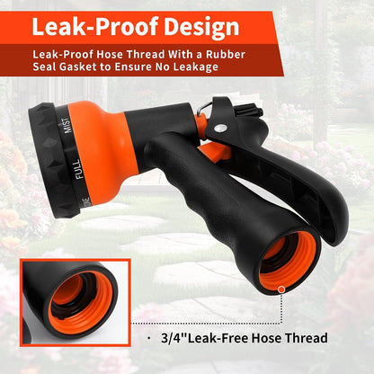Garden Hose Nozzle Sprayer - 7 Adjustable Watering Patterns Nozzle for Water Hose, Non-Slip Garden Spray Nozzle Hose Attachment for Car Washing, Watering Plants, Pets Showering,Lawns Cleaning