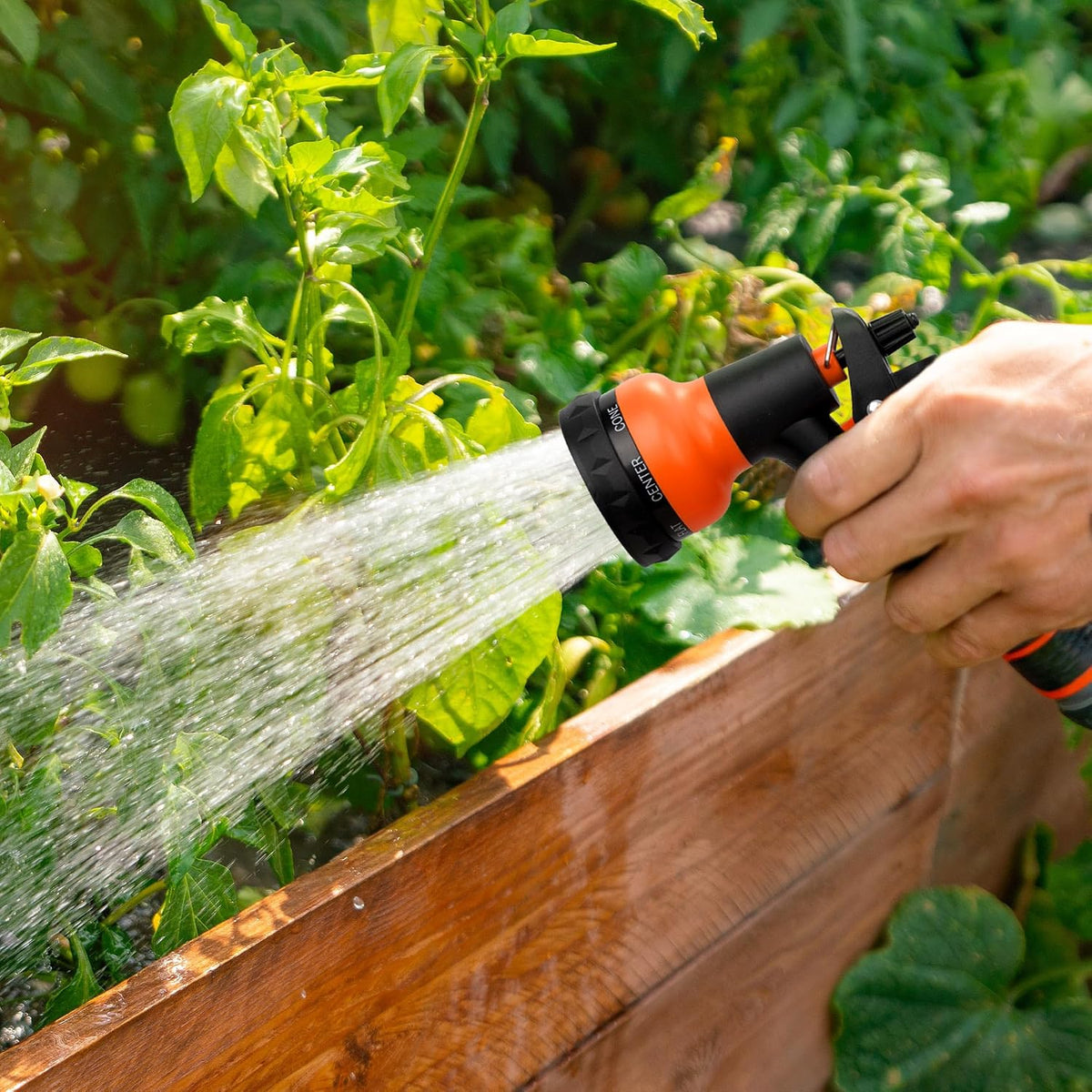Garden Hose Nozzle Sprayer - 7 Adjustable Watering Patterns Nozzle for Water Hose, Non-Slip Garden Spray Nozzle Hose Attachment for Car Washing, Watering Plants, Pets Showering,Lawns Cleaning