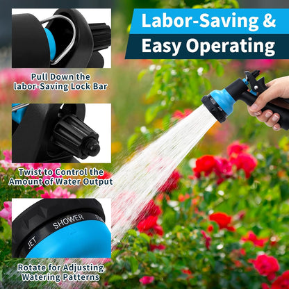 Garden Hose Nozzle Sprayer - 7 Adjustable Watering Patterns Nozzle for Water Hose, Non-Slip Garden Spray Nozzle Hose Attachment for Car Washing, Watering Plants, Pets Showering,Lawns Cleaning