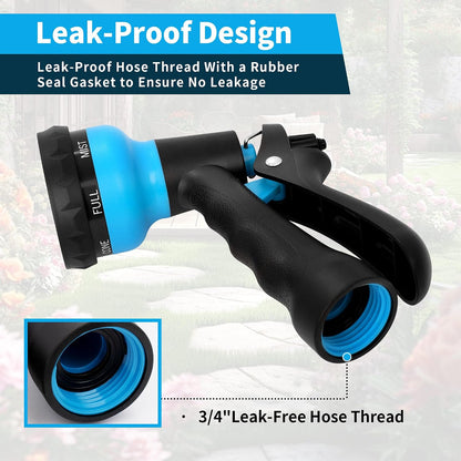 Garden Hose Nozzle Sprayer - 7 Adjustable Watering Patterns Nozzle for Water Hose, Non-Slip Garden Spray Nozzle Hose Attachment for Car Washing, Watering Plants, Pets Showering,Lawns Cleaning