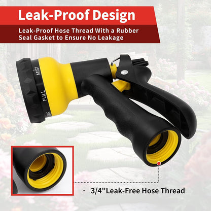 Garden Hose Nozzle Sprayer - 7 Adjustable Watering Patterns Nozzle for Water Hose, Non-Slip Garden Spray Nozzle Hose Attachment for Car Washing, Watering Plants, Pets Showering,Lawns Cleaning