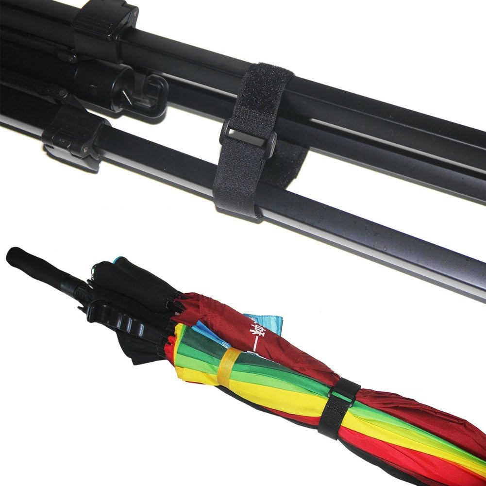 1"x20FT Hook and Loop Straps, with 30 Plastic Buckles, Adjustable Fastening Cable Straps, Cut-to-Length Cinch Strap, Reusable Nylon Securing Cord Ties for Organizer or Storage - Black