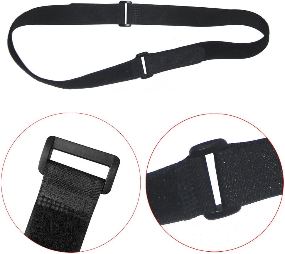 1"x20FT Hook and Loop Straps, with 30 Plastic Buckles, Adjustable Fastening Cable Straps, Cut-to-Length Cinch Strap, Reusable Nylon Securing Cord Ties for Organizer or Storage - Black