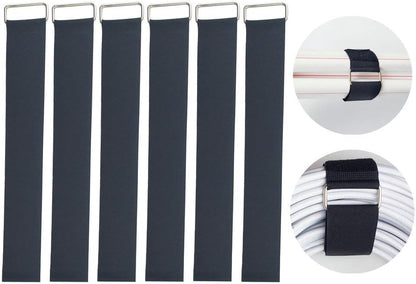 1"x20FT Hook and Loop Straps, with 30 Plastic Buckles, Adjustable Fastening Cable Straps, Cut-to-Length Cinch Strap, Reusable Nylon Securing Cord Ties for Organizer or Storage - Black