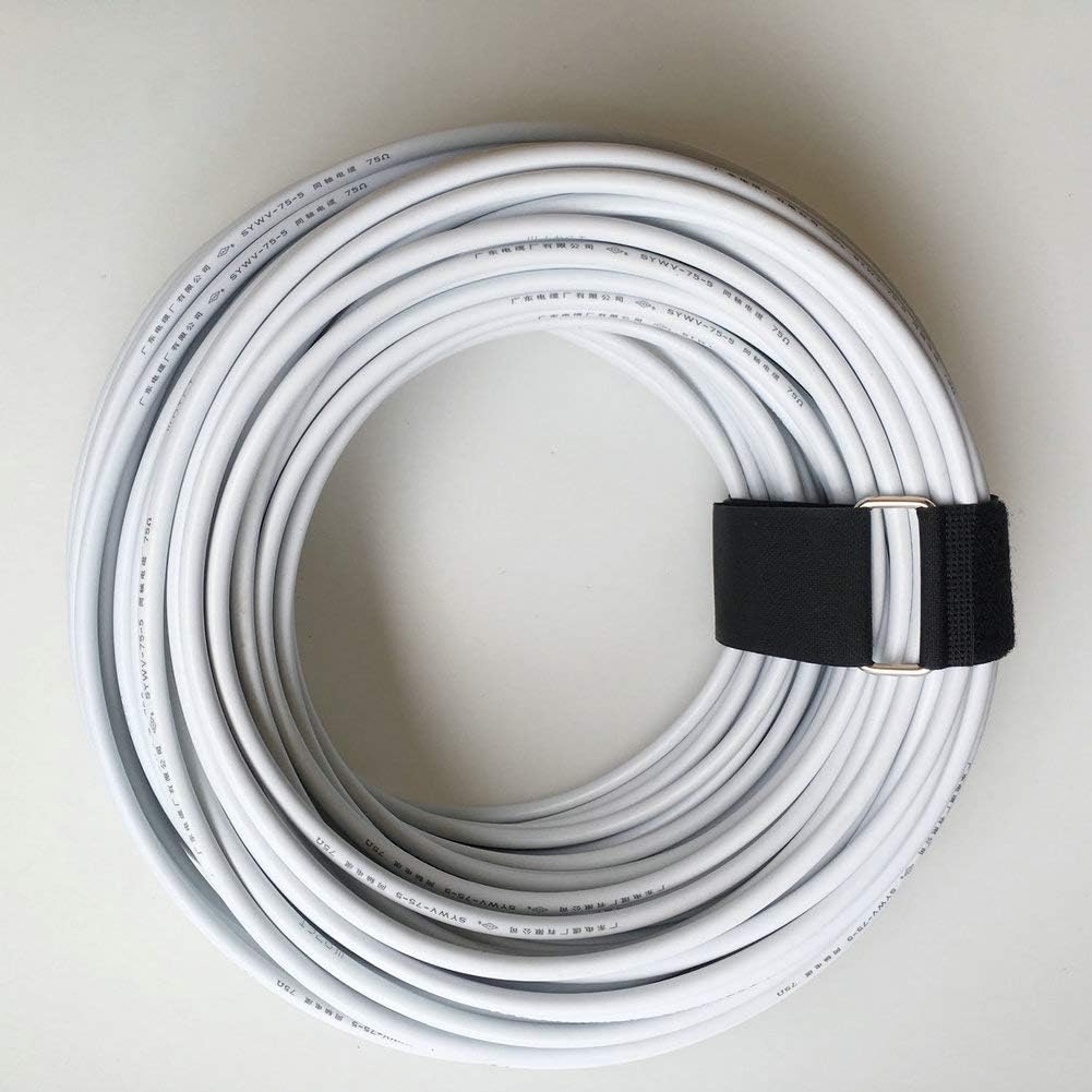 1"x20FT Hook and Loop Straps, with 30 Plastic Buckles, Adjustable Fastening Cable Straps, Cut-to-Length Cinch Strap, Reusable Nylon Securing Cord Ties for Organizer or Storage - Black