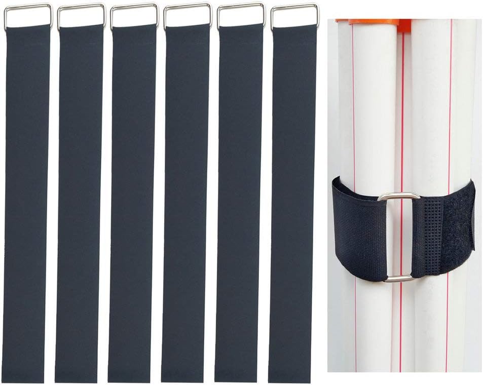 1"x20FT Hook and Loop Straps, with 30 Plastic Buckles, Adjustable Fastening Cable Straps, Cut-to-Length Cinch Strap, Reusable Nylon Securing Cord Ties for Organizer or Storage - Black