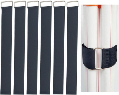 1"x20FT Hook and Loop Straps, with 30 Plastic Buckles, Adjustable Fastening Cable Straps, Cut-to-Length Cinch Strap, Reusable Nylon Securing Cord Ties for Organizer or Storage - Black
