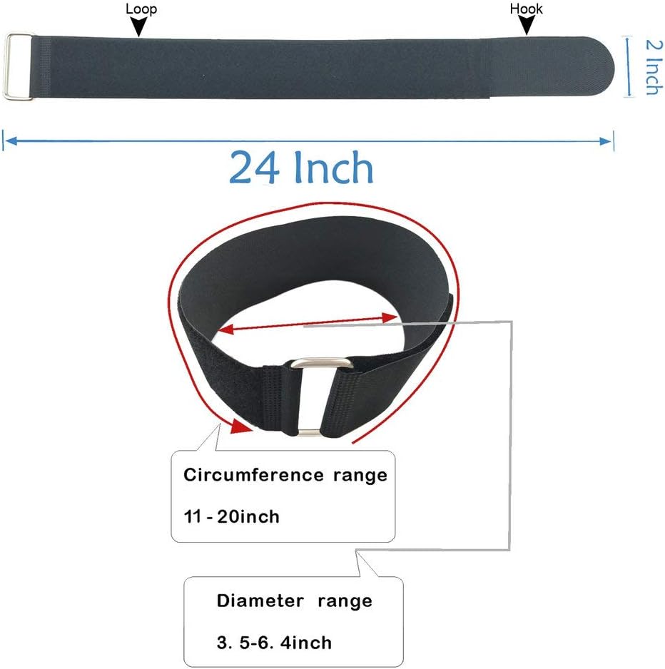 1"x20FT Hook and Loop Straps, with 30 Plastic Buckles, Adjustable Fastening Cable Straps, Cut-to-Length Cinch Strap, Reusable Nylon Securing Cord Ties for Organizer or Storage - Black