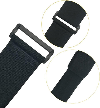 1"x20FT Hook and Loop Straps, with 30 Plastic Buckles, Adjustable Fastening Cable Straps, Cut-to-Length Cinch Strap, Reusable Nylon Securing Cord Ties for Organizer or Storage - Black
