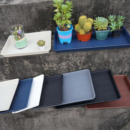 Plant Saucer Growing Tray, Seed Starter Tray Rectangular, Heavy Sturdy Plastic Plant Drainage Saucers, Plant Drip Trays for Pots, Seed Starter Growing Trays (11 x 9 inch, 2 Pack)