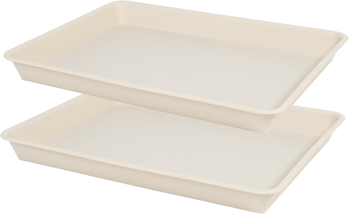 Plant Saucer Growing Tray, Seed Starter Tray Rectangular, Heavy Sturdy Plastic Plant Drainage Saucers, Plant Drip Trays for Pots, Seed Starter Growing Trays (11 x 9 inch, 2 Pack)