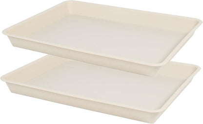 Plant Saucer Growing Tray, Seed Starter Tray Rectangular, Heavy Sturdy Plastic Plant Drainage Saucers, Plant Drip Trays for Pots, Seed Starter Growing Trays (11 x 9 inch, 2 Pack)