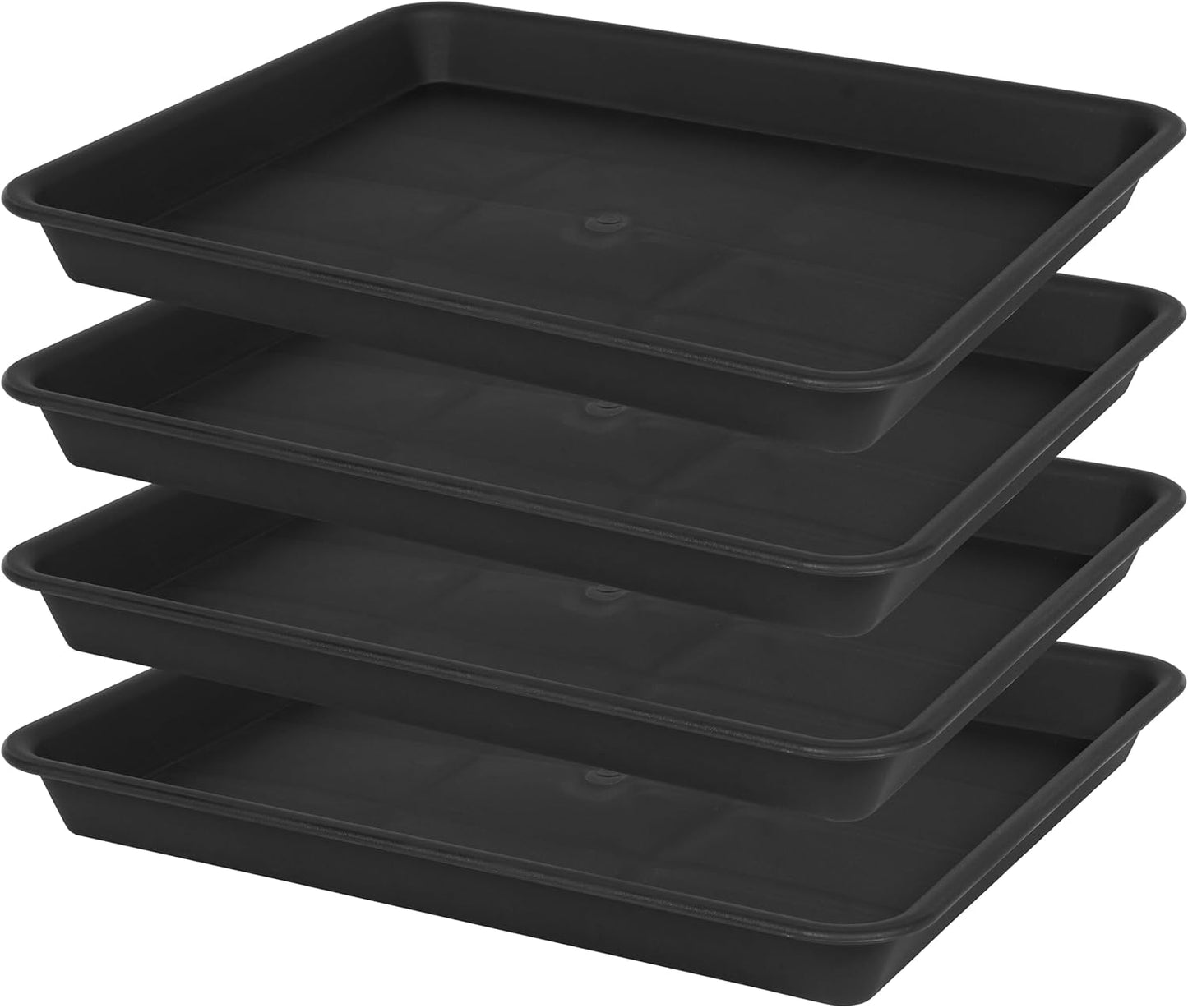 Plant Saucer Growing Tray, Seed Starter Tray Rectangular, Heavy Sturdy Plastic Plant Drainage Saucers, Plant Drip Trays for Pots, Seed Starter Growing Trays (11 x 9 inch, 2 Pack)