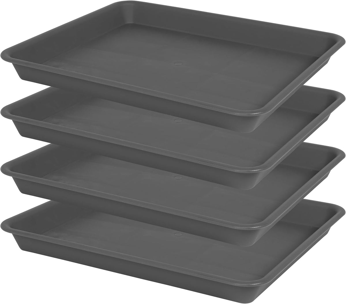 Plant Saucer Growing Tray, Seed Starter Tray Rectangular, Heavy Sturdy Plastic Plant Drainage Saucers, Plant Drip Trays for Pots, Seed Starter Growing Trays (11 x 9 inch, 2 Pack)