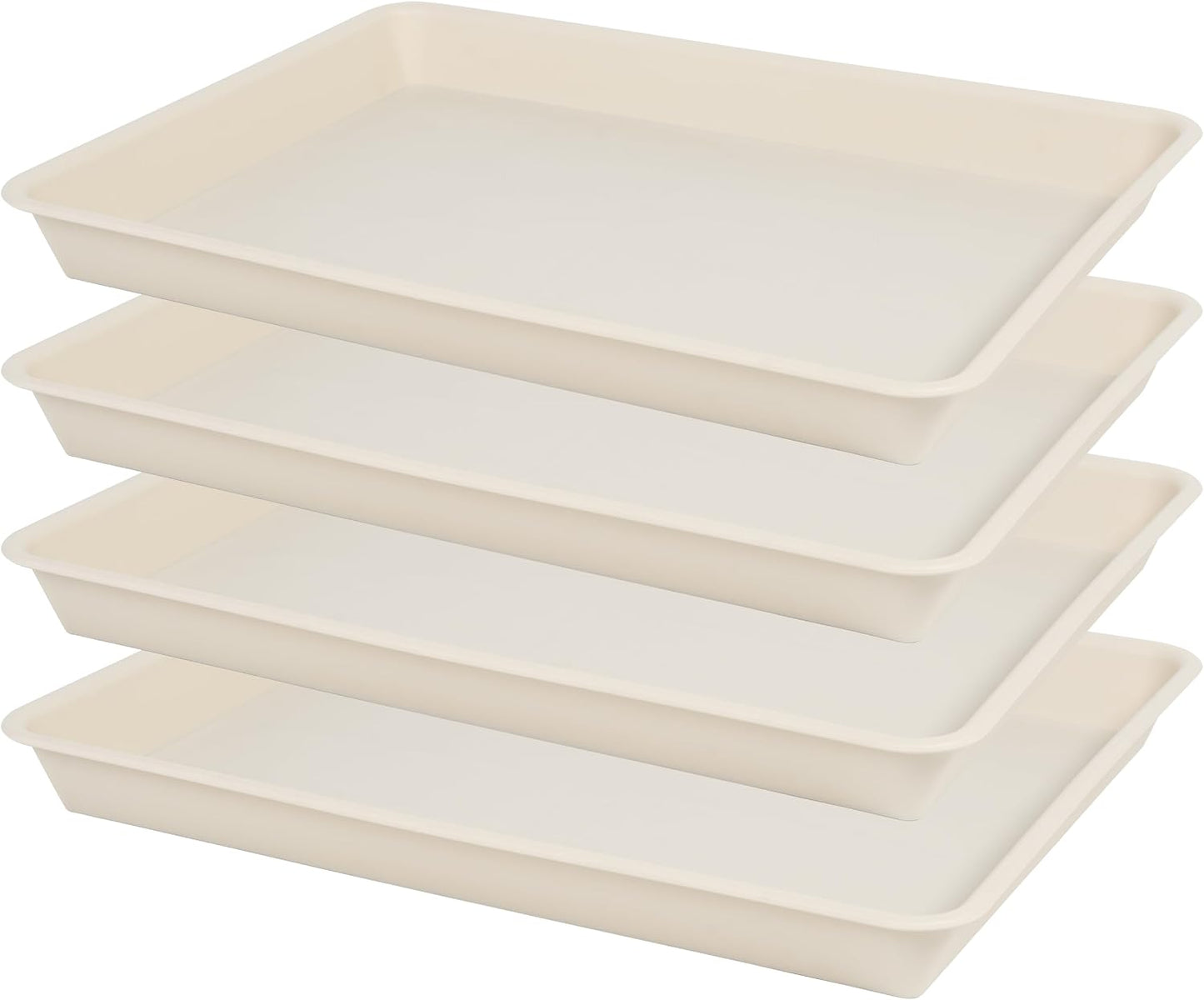 Plant Saucer Growing Tray, Seed Starter Tray Rectangular, Heavy Sturdy Plastic Plant Drainage Saucers, Plant Drip Trays for Pots, Seed Starter Growing Trays (11 x 9 inch, 2 Pack)