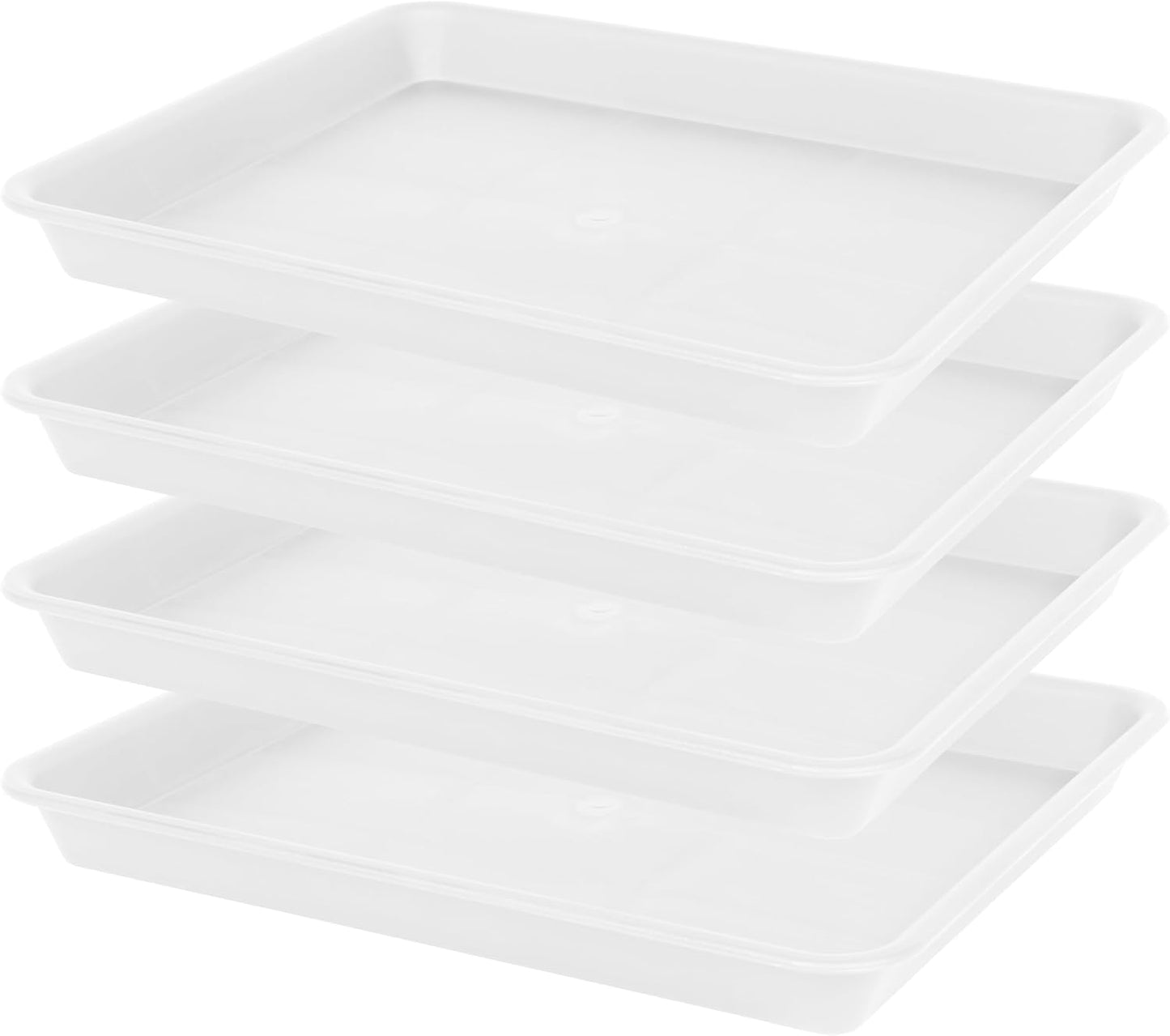Plant Saucer Growing Tray, Seed Starter Tray Rectangular, Heavy Sturdy Plastic Plant Drainage Saucers, Plant Drip Trays for Pots, Seed Starter Growing Trays (11 x 9 inch, 2 Pack)
