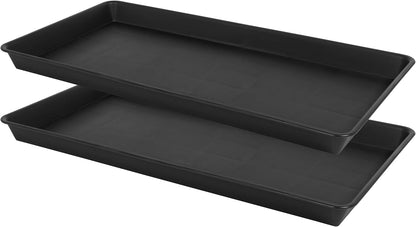 Plant Saucer Growing Tray, Seed Starter Tray Rectangular, Heavy Sturdy Plastic Plant Drainage Saucers, Plant Drip Trays for Pots, Seed Starter Growing Trays (11 x 9 inch, 2 Pack)