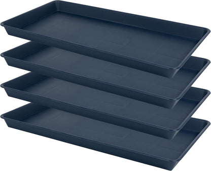 Plant Saucer Growing Tray, Seed Starter Tray Rectangular, Heavy Sturdy Plastic Plant Drainage Saucers, Plant Drip Trays for Pots, Seed Starter Growing Trays (11 x 9 inch, 2 Pack)