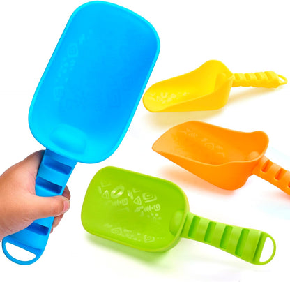 Beach Sand Shovels for Kids - 4 Packs Shovels Colorful Scoops Travel Sand Toys for Toddlers Kids Outdoor Digging Play, Heavy Duty Plastic Garden Planting Shovels Spades Sets Sandbox Toys