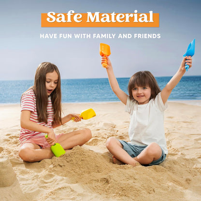 Beach Sand Shovels for Kids - 4 Packs Shovels Colorful Scoops Travel Sand Toys for Toddlers Kids Outdoor Digging Play, Heavy Duty Plastic Garden Planting Shovels Spades Sets Sandbox Toys