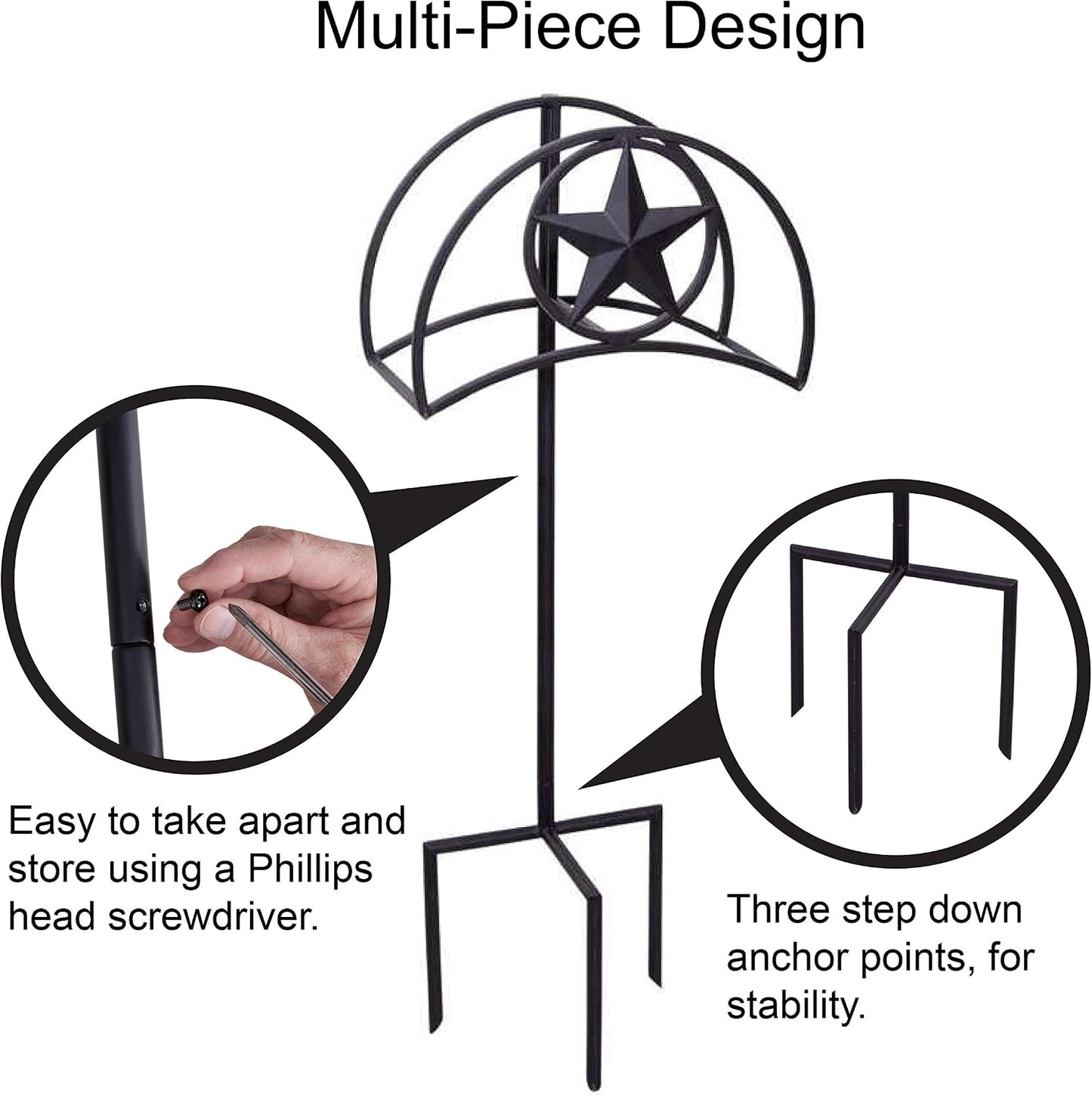123-KD Star Hose Stand, Black