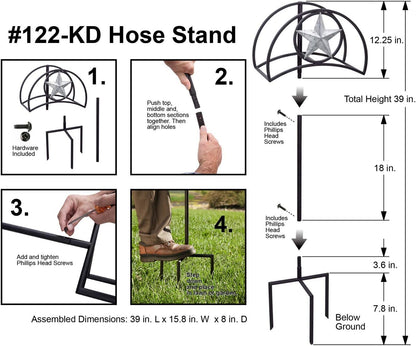 123-KD Star Hose Stand, Black