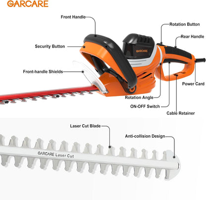 Electric Hedge Trimmer Corded Powerful 4.5Amp 24-Inch Hedge Shears