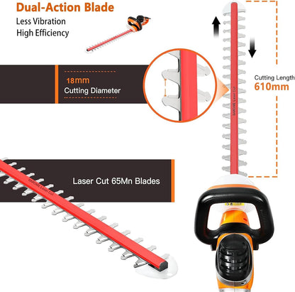 Electric Hedge Trimmer Corded Powerful 4.5Amp 24-Inch Hedge Shears