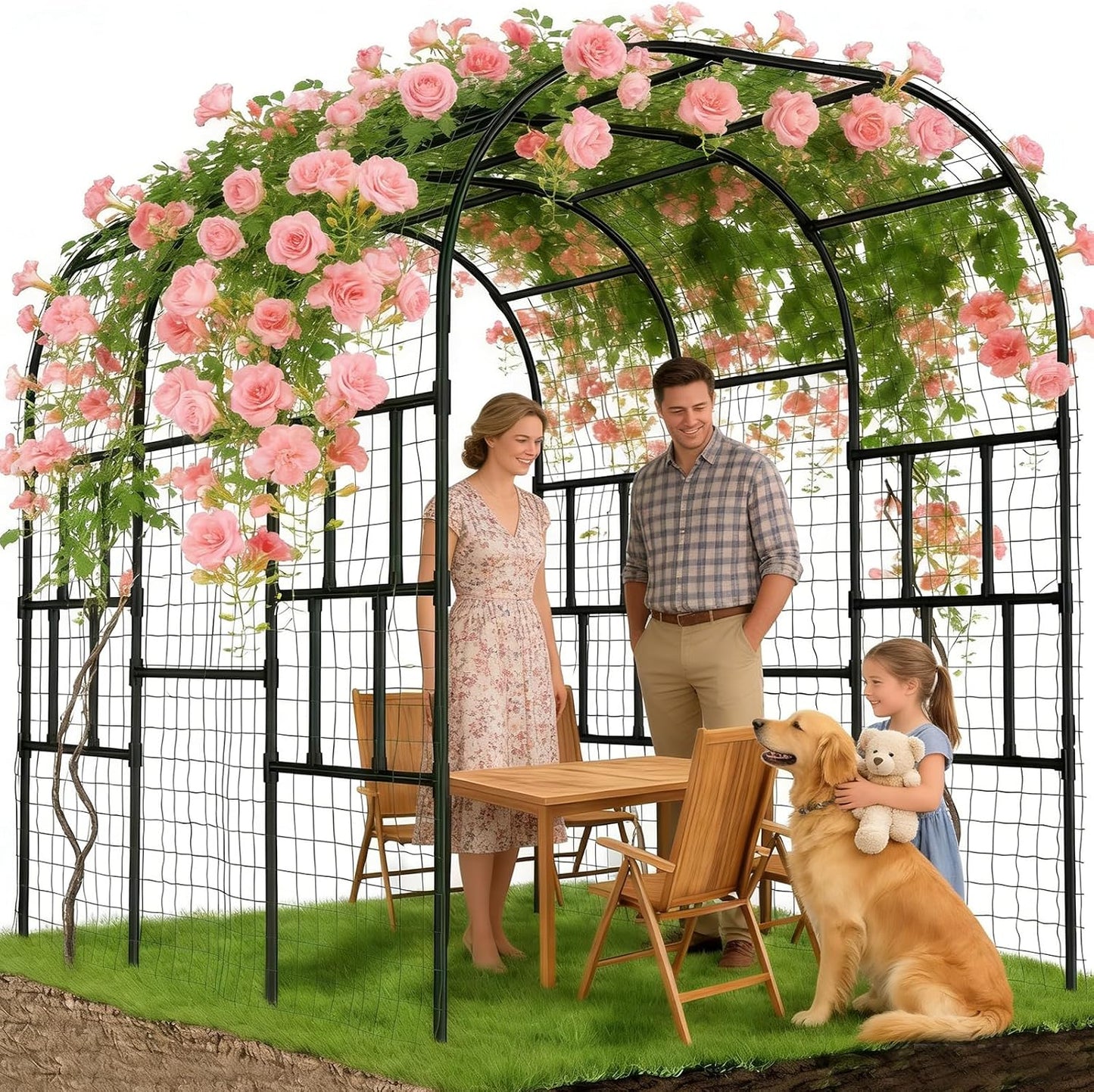 87in H Tall Garden Arch Trellis for Climbing Plants Outdoor