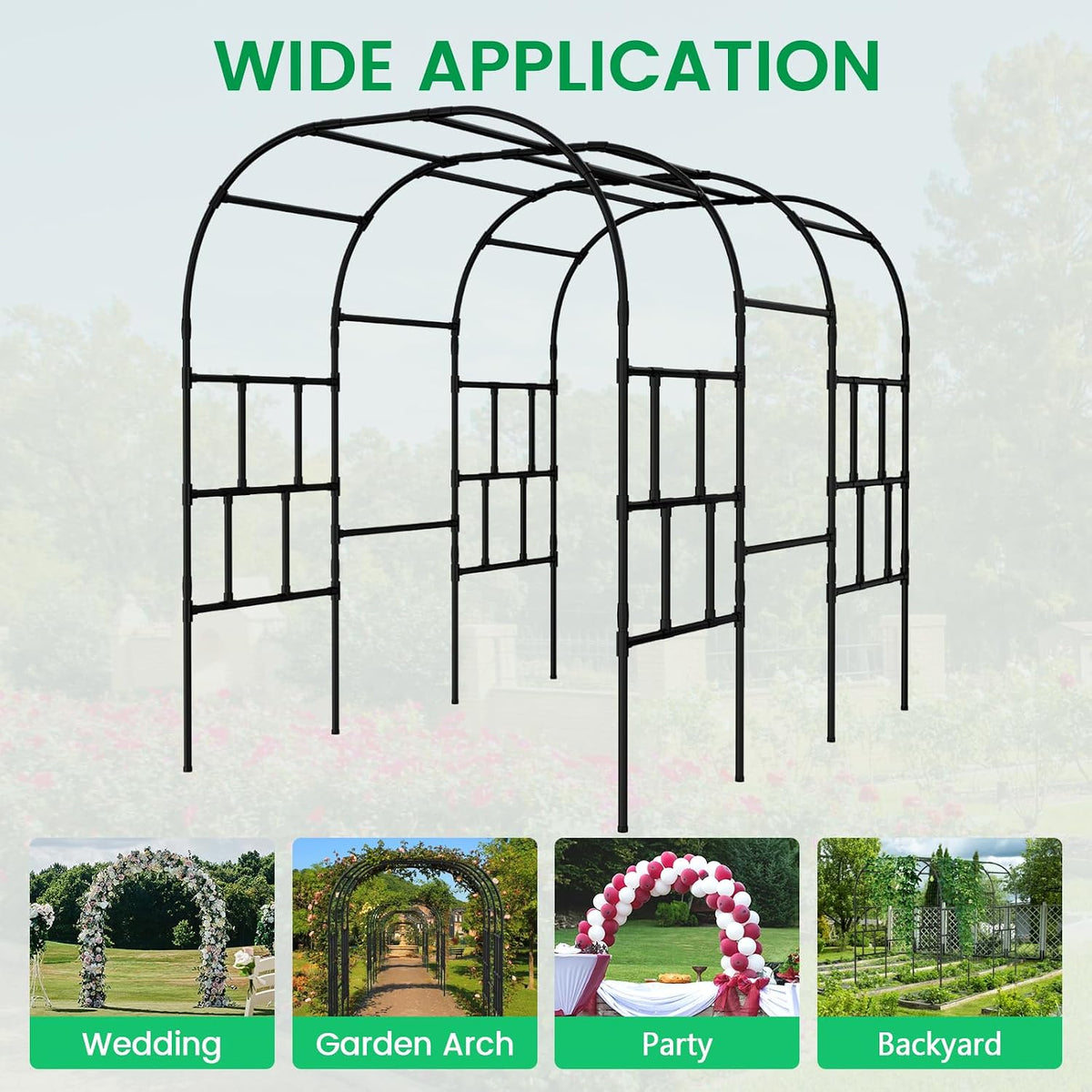 87in H Tall Garden Arch Trellis for Climbing Plants Outdoor