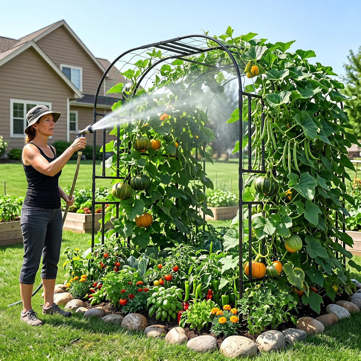 87in H Tall Garden Arch Trellis for Climbing Plants Outdoor