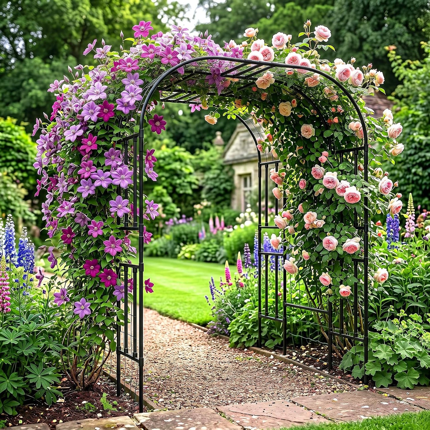 87in H Tall Garden Arch Trellis for Climbing Plants Outdoor