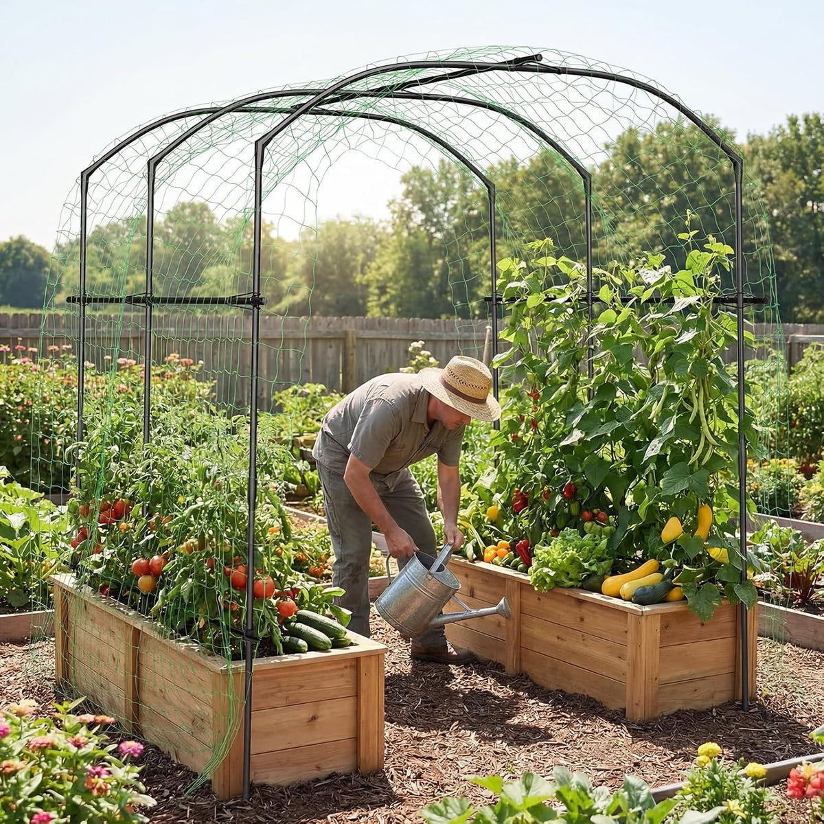 87in H Tall Garden Arch Trellis for Climbing Plants Outdoor