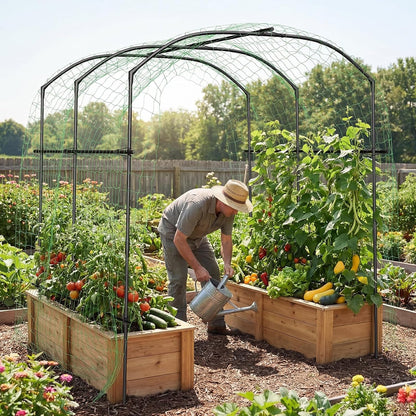 87in H Tall Garden Arch Trellis for Climbing Plants Outdoor