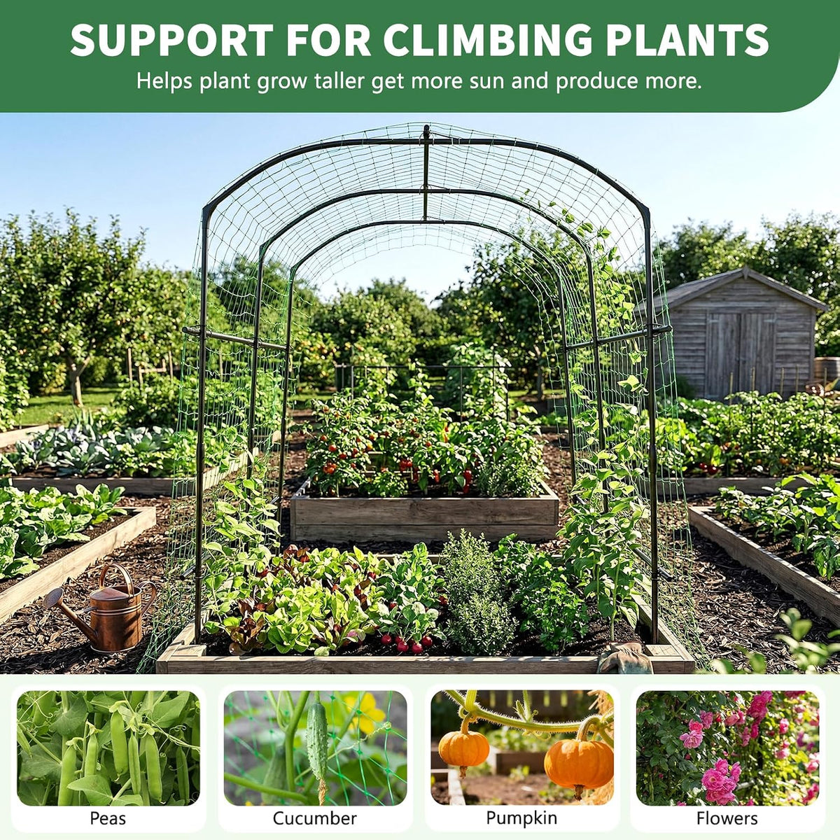 87in H Tall Garden Arch Trellis for Climbing Plants Outdoor