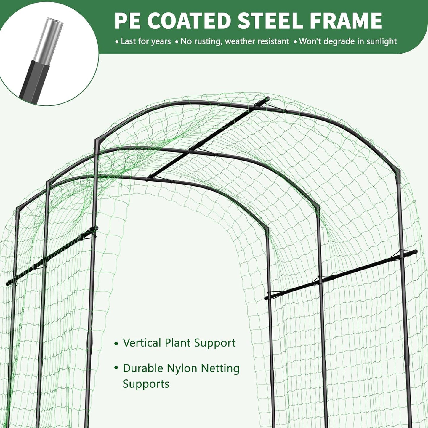 87in H Tall Garden Arch Trellis for Climbing Plants Outdoor