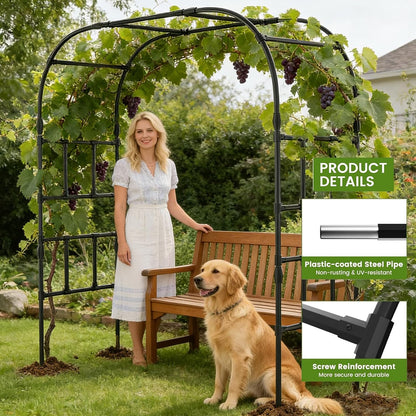 87in H Tall Garden Arch Trellis for Climbing Plants Outdoor