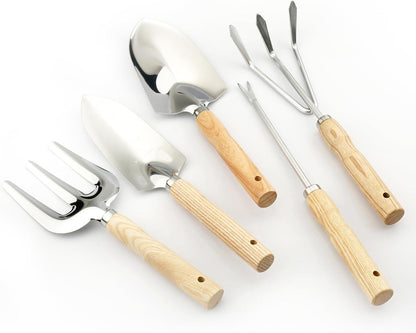 Garden Tool Set,Premium 5 Pcs Heavy Duty Gardening Hand Tool Set