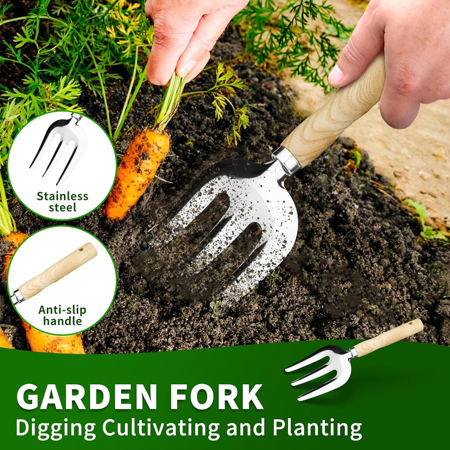 Garden Tool Set,Premium 5 Pcs Heavy Duty Gardening Hand Tool Set