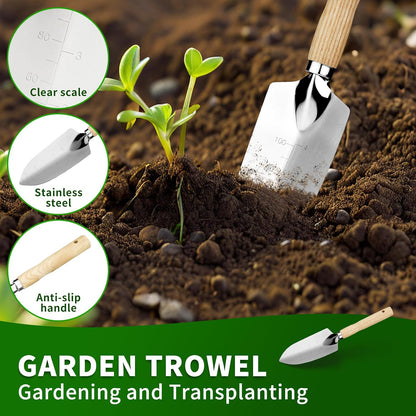 Garden Tool Set,Premium 5 Pcs Heavy Duty Gardening Hand Tool Set