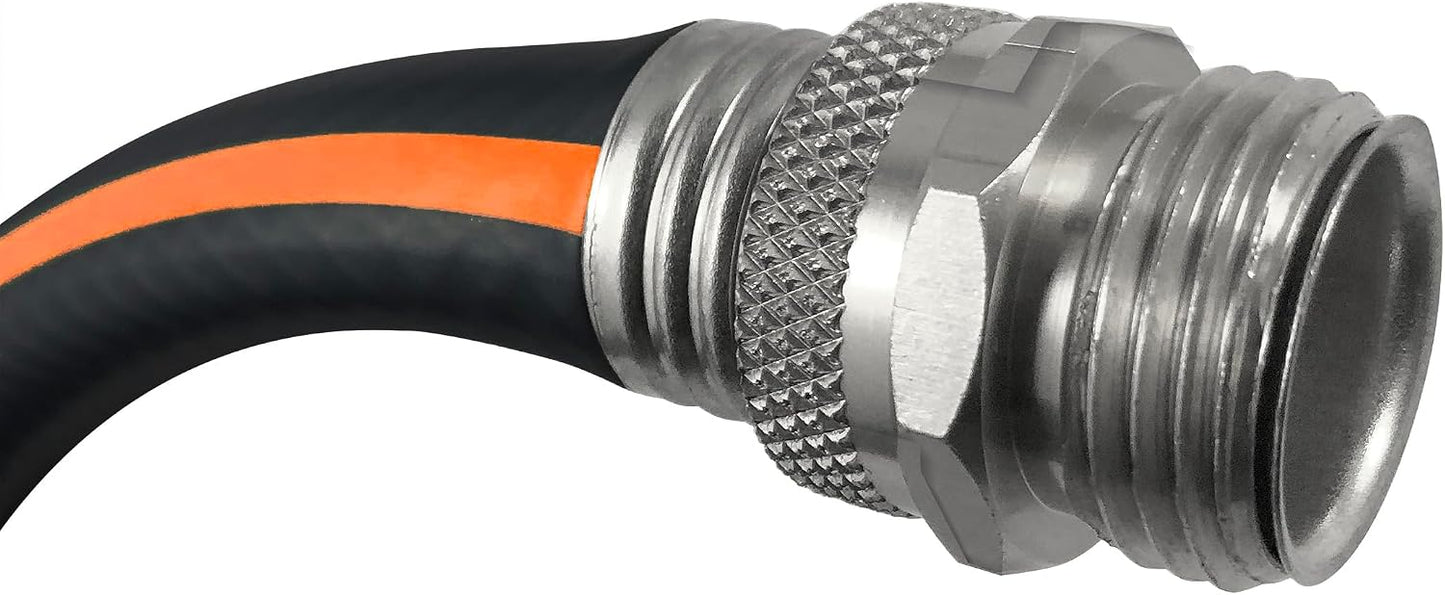 Flextreme Pro 5/8" x 100ft Performance Rubber Garden Hose – Heavy-Duty, Kink-Resistant, All-Weather Flexibility, Industrial-Grade Couplings, Durable Outdoor Watering Hose for Lawn & Garden