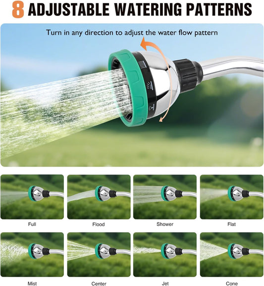 Watering Wand for Garden Hose, 19 Inch, 10 Spray Patterns, Garden Hose Nozzle with Thumb Flow Control, Ideal for Water Plant, Shrubs and Yard